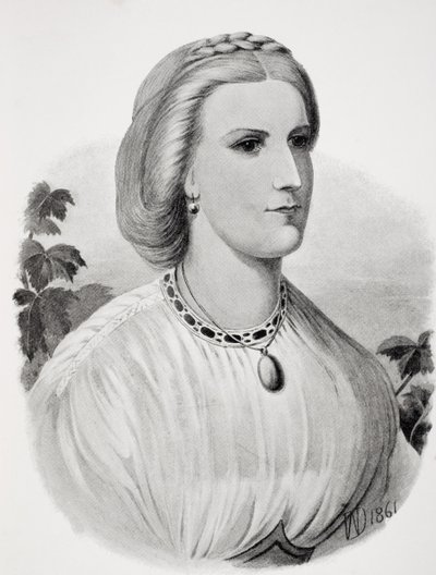 Lady Isabel Burton as a bride, from 